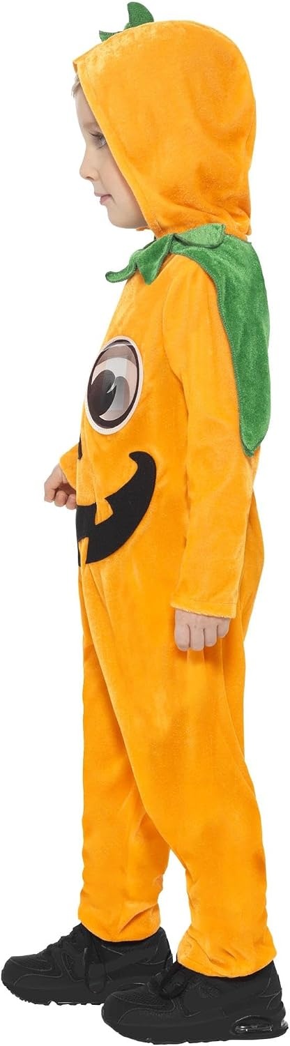 image:imageSmiffys Pumpkin Toddler Costume Orange amp Black with Hooded Jumpsuit amp 3D Printed Eyes Halloween Child Fancy Dress Pumpkin Dress Up Costumes