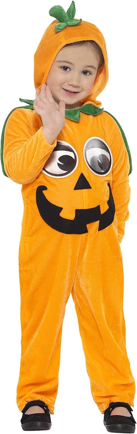 image:imageSmiffys Pumpkin Toddler Costume Orange amp Black with Hooded Jumpsuit amp 3D Printed Eyes Halloween Child Fancy Dress Pumpkin Dress Up Costumes