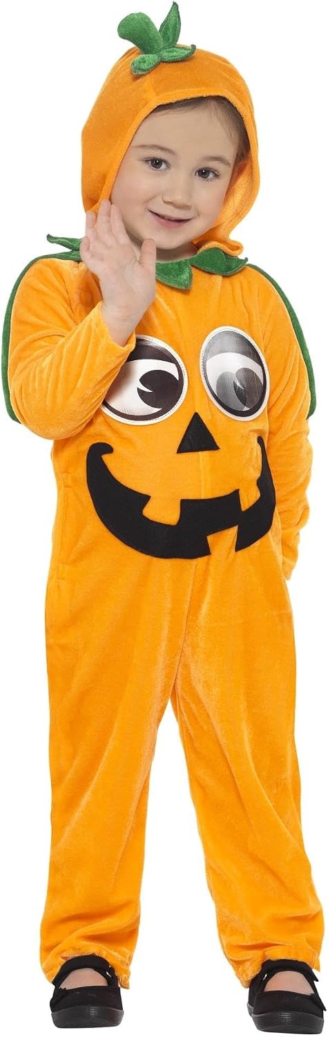 image:imageSmiffys Pumpkin Toddler Costume Orange amp Black with Hooded Jumpsuit amp 3D Printed Eyes Halloween Child Fancy Dress Pumpkin Dress Up Costumes